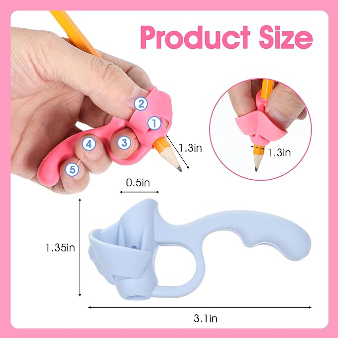 Qianyu Handwriting Ergonomic Pencil Grippers Holder Writing Posture Correction Tools Special Education Supplies for Toddlers, Preschooler (8 Pcs)