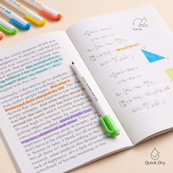 30 Count Dual-Tip Highlighters, 30 Pastel Colors Fine & Bold Tip, Quick-Dry Non-Bleeding Highlighter Markers for Bible Journaling,School,Office,Notes(30 colors highlighters - (Starry Sky+Color))