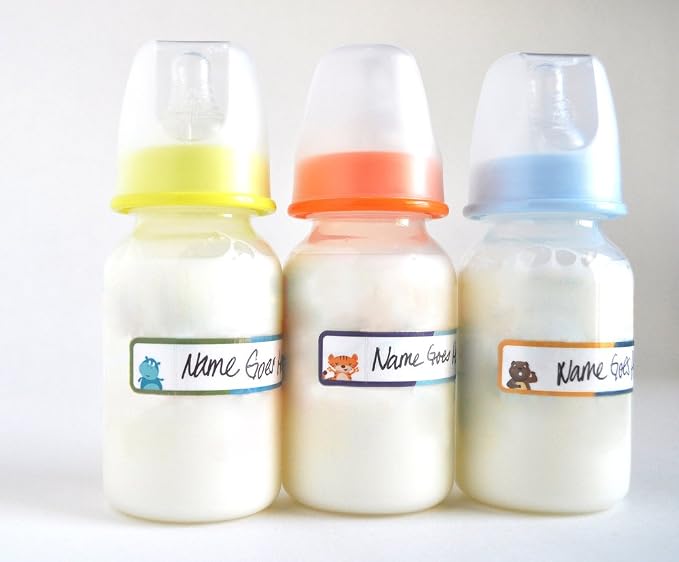 Daycare Value Pack - Write On Name Labels, Waterproof (Animal Friends) + (Bright White)