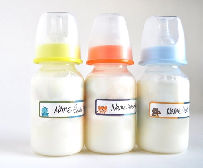 Bottle Labels, Write-On, Self-Laminating, Waterproof Kids Name Labels for Baby Bottles, Sippy Cup for Daycare School, Made in The USA, Dishwasher Safe (Transportation) Boy or Girl