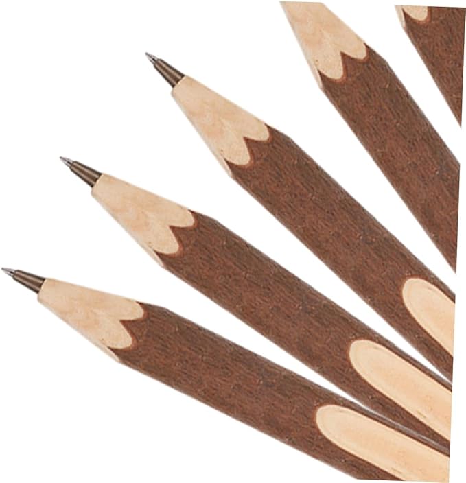 ABOOFAN Natural Wood Ballpoint Pens 13cm, Portable Writing Supplies 10pcs Biodegradable Tree Bark Design, Smooth Fine Point for Office and School Use