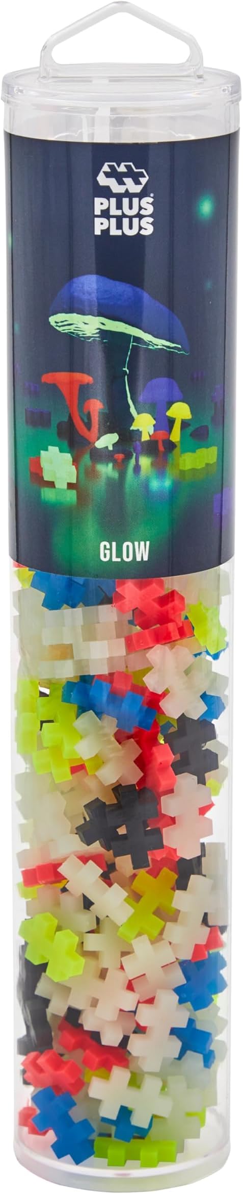 Plus-Plus: Open Play Tube - Glow-In-The-Dark Mix - 240 Pieces - Construction Building STEM Toy, Interlocking Mini Puzzle Blocks, Activity Kids Age 5+