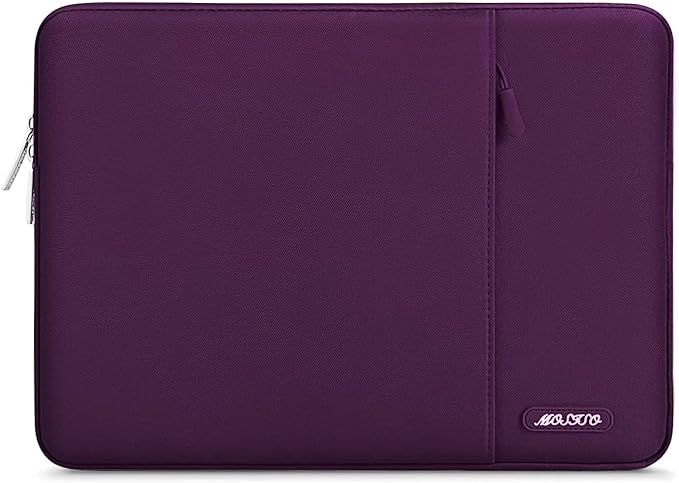 MOSISO Laptop Case 16 inch, 15-15.6 inch Laptop Sleeve Compatible with MacBook Pro 16 M5 M4 M3 M2 M1, HP Acer Dell Lenovo ASUS, Polyester Vertical Computer Sleeve Bag with Pocket, Magenta Purple