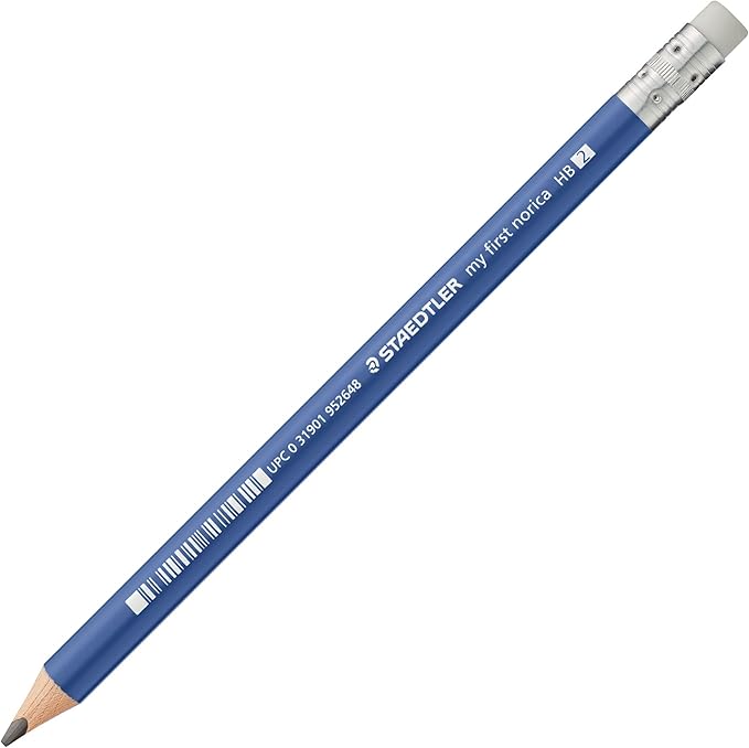 STAEDTLER My First norica Triangular Learner's Jumbo Pencils Set: With 3 Jumbo Pre-Sharpened #2 Pencils, Jumbo Rainbow Colored Pencil & Pencil Sharpener - For Children & Beginners - Packaging May Vary