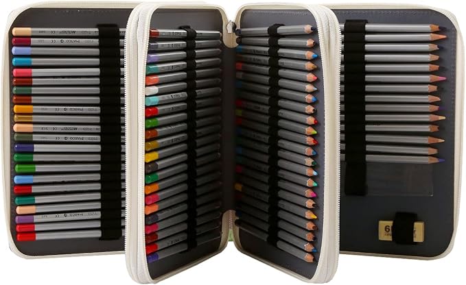 Portable Colored 120 Slots Pencil case Organizer with Printing Pattern for Watercolor Pens or Markers, Pencil Case Organizer for Artist