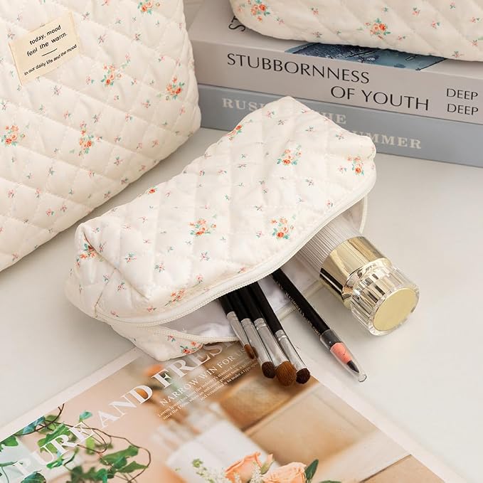 Pencil Case Office College School Storage Bag Pouch Holder Box Organizer Makeup Pouch Cosmetic Bag Aesthetic Cute Pen Case for Girls Boys Kids (Bunny bear)