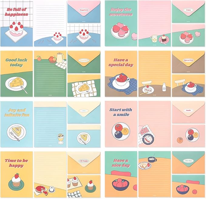 Monolike Fall In Newtro ver.1 Letter Paper and Envelopes Set - 8Type, 32 Letter Paper + 16 Envelopes
