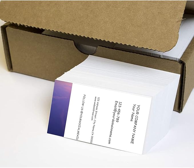 Simple Design Business Card 3.5" x 2" 200 pcs - Add Picture or Logo,Custom Premium Name Cards with Logo Two-Sided, High-end 500 pcs