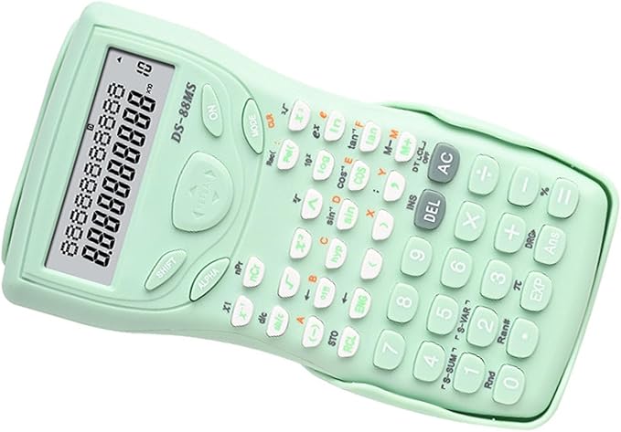 Muloo Portable Scientific Calculator 12 Digits Widescreen Multifunctional Exam Tool Students Function Calculator Professionals, approx 16x8cm/6.3x3.54in, Green