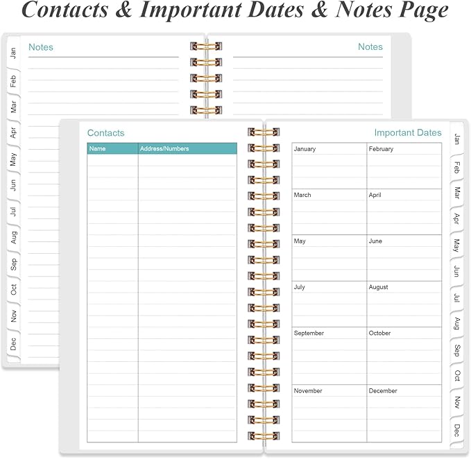 2026 Pocket Planner/Calendar - 2026 Planner from January 2026 - December 2026, Planner 2026 with 12 Tabs, Twin-Wire Binding, Inner Pocket, 3.75" x 6.75", Purple