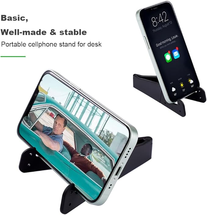 Kemoxan 8 Pack Portable Cell Phone Stand for Desk, Colourful Pocket Smartphone Kickstand, V Small Phone Travel Mount 【0.4" Slot Width】 Compatible with Universal iPhone IPads Android Kindle