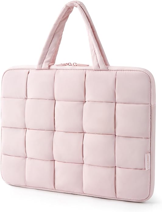 BAGSMART Laptop Case, Puffy Laptop Sleeve with Handle, Compatible with MacBook Air Pro, Laptop Bag for Women