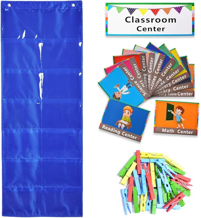 Classroom Center Pocket Chart,Classroom Management Pocket Chart,Classroom Course Tracking Pocket Charts,Classroom Track Pocket Chart