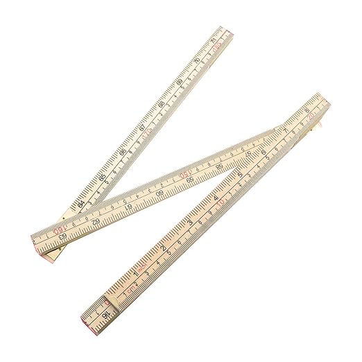 TAODAN 2m Folding Wooden Ruler with Imperial and Metric Scales Suitable for Carpenters and Underwater Surveying