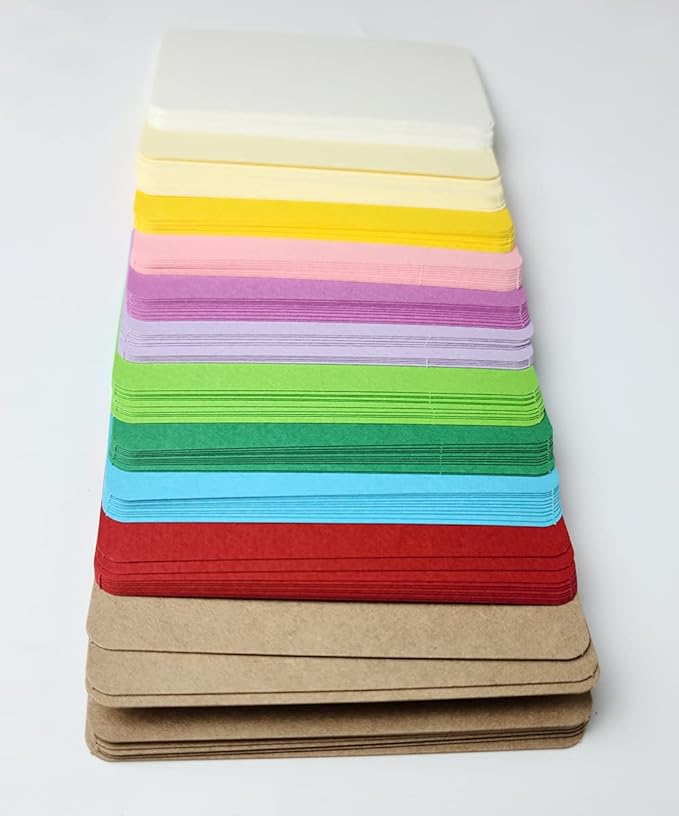 PPAPPAPPIYO Color Index Cards for Study, 3.5 x 2 Flashcards, 110 PCS, 11 Colors, Thick 180gsm, Blank Note Cards for Students, Study, Memorization