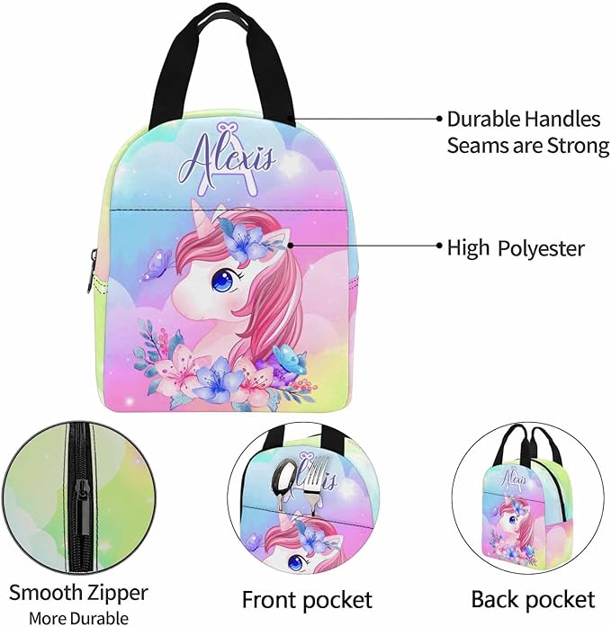 M YESCUSTOM Custom Backpack for Kids, Personalized Princess School Backpack with Name Customized Girls Bookbags Knapsack Casual Laptop Backpack for Teens Adults