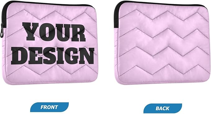 Custom Design Laptop Sleeve Case Quilted Padded Computer Bag for Men Women, Slim Lightweight Design Fits 13-14 Inch or 15-16 Inch Devices, Ideal for Work and Business Travel