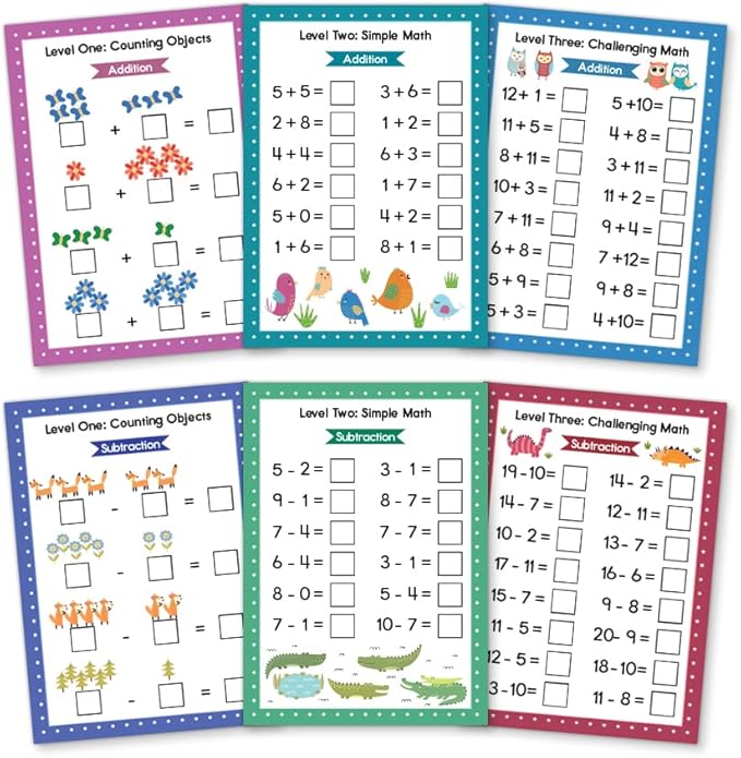 Addition & Subtraction Dry Erase Cards, Reusable Math Sheets, Childhood Education, Learning Tools, Math Flash Cards