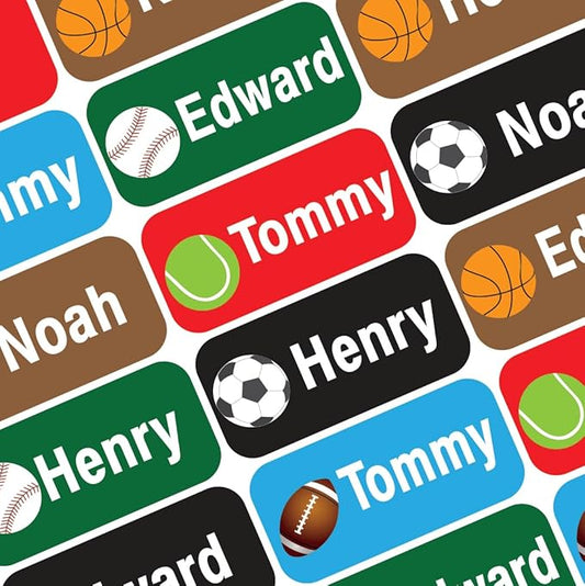 Personalized Waterproof Name Labels Press and Stick Custom Name Stick on Clothing Labels. Customized Up to 3 Lines Great for Camp & Daycare (Sports)