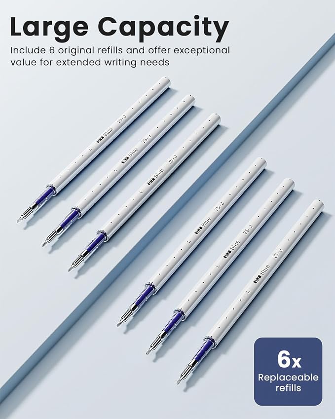 STAGEEK 12 Pcs GX3 Blue Gel Pens, Quick Dry Smooth Writing, with 3 Refills | Blue Ink Pens, 0.7mm Fine Point, Retractable, Office, School Supplies, Journaling & Note Taking, for Nurses, Teachers