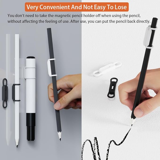 Freewindo 12 Pack Magnetic Pencil Holder Silicone Magnetic Pen Holder for Refrigerator, Magnetic Dry Erase Marker Holder for Whiteboard, Desk, Clipboard, Locker Accessories (4back+4grey+4white)
