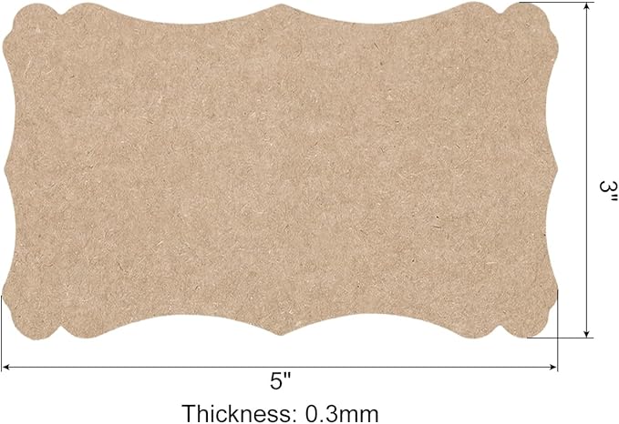 PATIKIL 3"x5" Blank Paper Business Cards, 120 Pack Small Index Flash Cards Words Message Note Card Mini Paper Tags Lace for DIY Gift, Brown