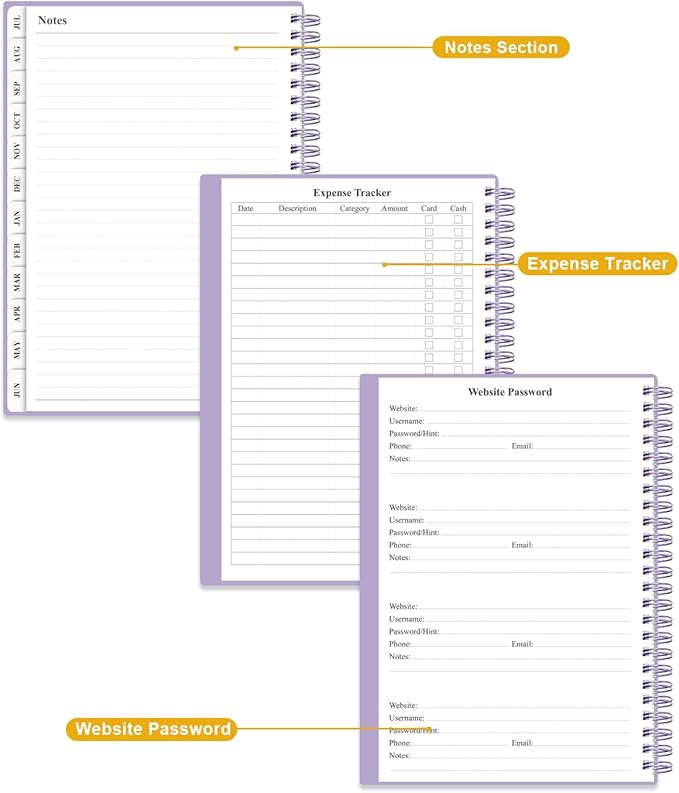 Academic Planner 2026-2027 - Weekly & Monthly Planner from July 2026 to June 2027, Agenda 2026 2027 with Inner Pocket, Elastic Band, 6.4" x 8.5", Purple