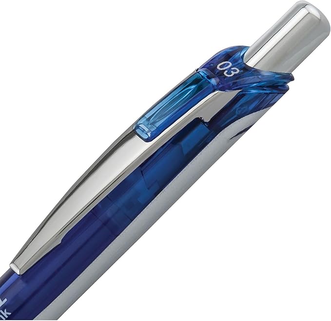 Pentel EnerGel RTX Retractable Liquid Gel Pen, (0.3mm), Needle Tip, Extra Fine Line, Blue Ink, Pack of 3 (BLN73BP3C)