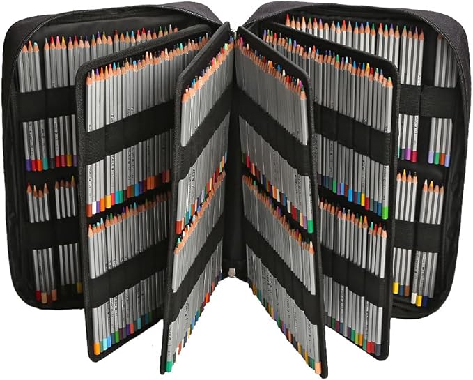 Lbxgap Portable Colored Pencil Case Holds 480 Slots Pencils or 320 to 328 Gel Pens Large Capacity Pencil Organizer with Handle Strap Handy for Colored Pencils & Gel Pen