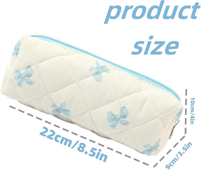 Carry bloom Pencil Pouch Cute Pencil Case for Girls Aesthetic Pencil Bag with Zipper Pen Cases School Supplies Makeup Bag (butterfly blue)