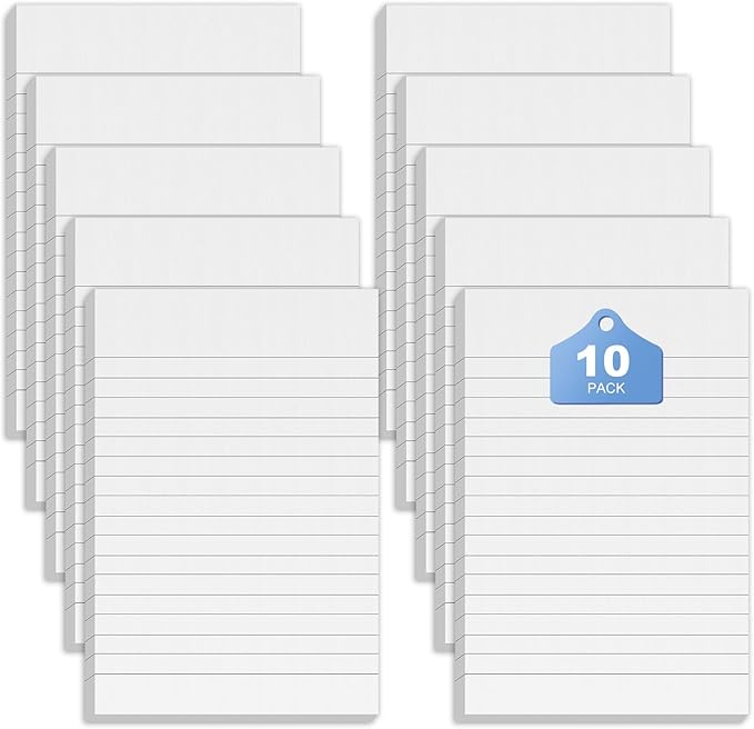 10 Pack Note Pads Small 4x6 Inch Lined Writing Memo Pads Refills Scratch Pads with 50 Sheets Each Pad Narrow Ruled Mini Pocket Notebook Writing Pads of Paper for Daily Work Planning and Organization