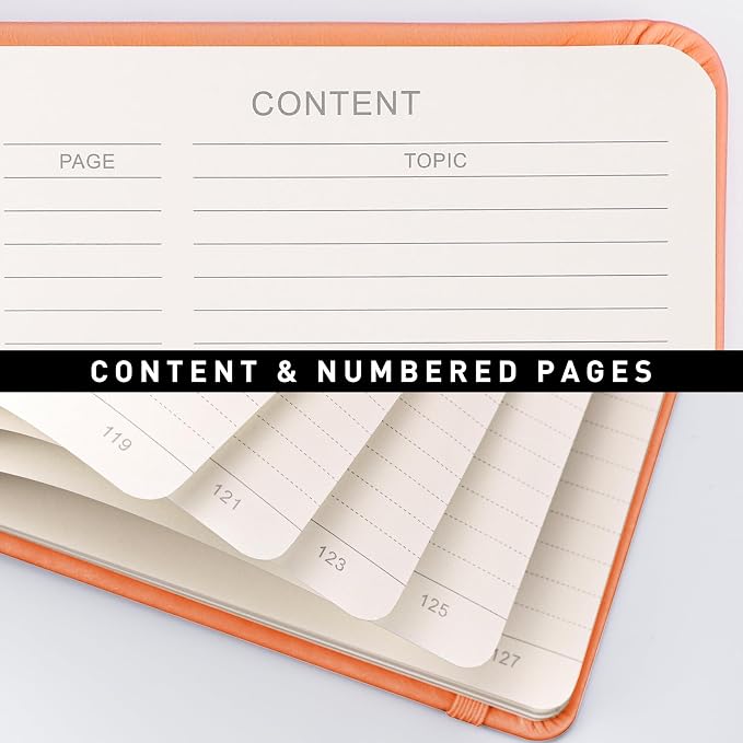 AHGXG Lined Journal Notebook, 160 Numbered Pages, A5 Size (5.7'' x 8.3'')