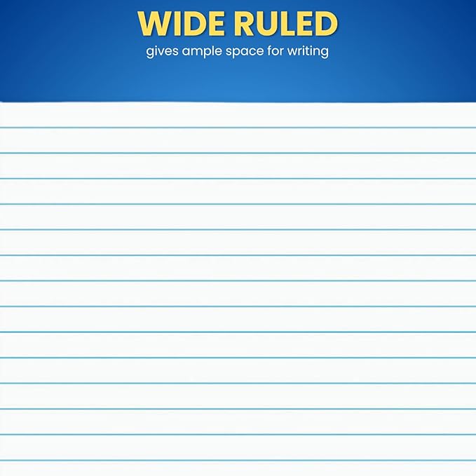 1InTheOffice Legal Rule Writing Pad Wide Ruled 8.5 x 11, Glue Top Writing Pad, Legal Notepad, Letter Size, 50 Sheets per Notepads (12 Pack)