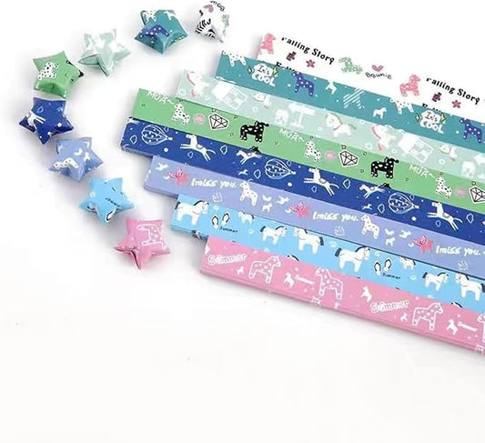 Hvogvok Origami Paper Stars, Colorful Handcraft Origami Lucky Star Paper DIY Paper Arts Creativity Hand Art Crafts (pony(540) sheets)