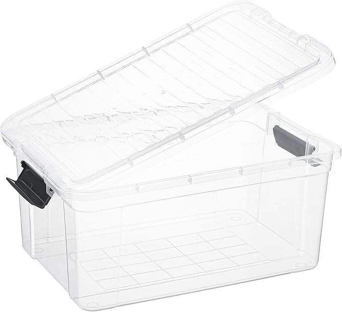 Superio Clear Storage Boxes with Lids, 20 Quart Plastic Container Bins for Organizing, Stackable Crates, BPA Free, Non Toxic, Odor Free, Organizers for Home, Office and Dorm, 5 Pack