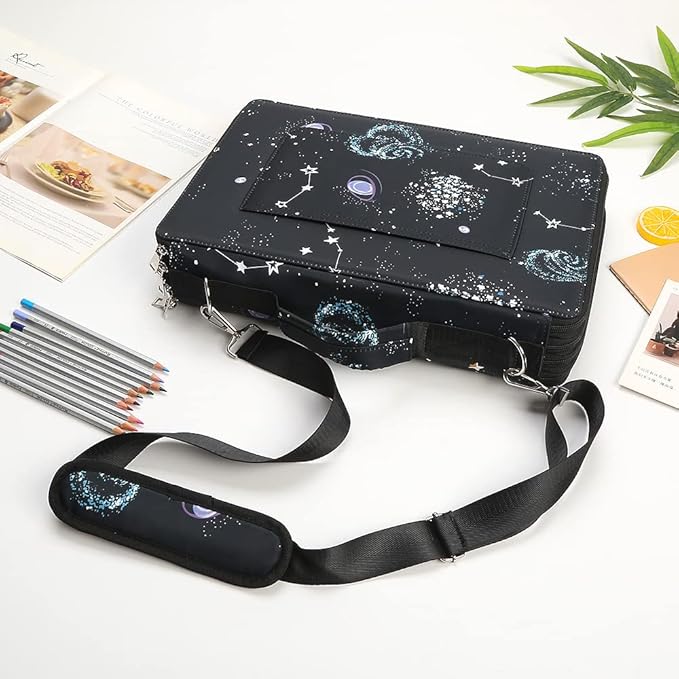 Portable Colored 384 Slots Pencil case Organizer with Printing Pattern for Watercolor Pens or Markers, Pencil Case Organizer for Artist