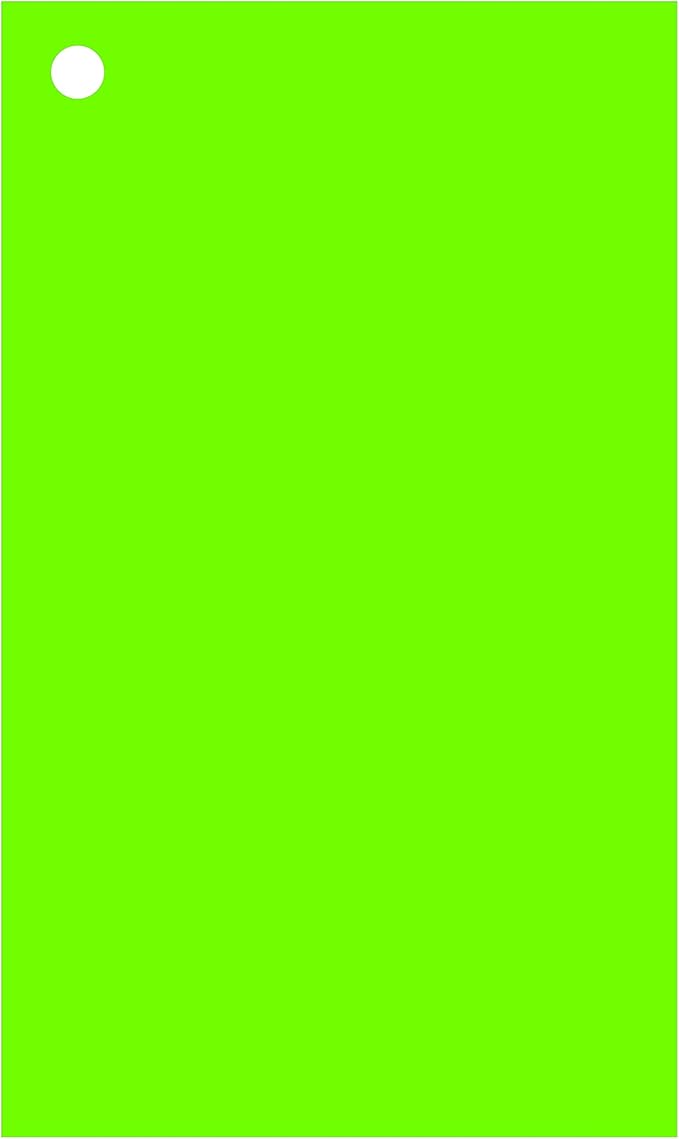 Colonial Cards: 150 Color Cardstock 3" x 5" Index Cards, Unruled with Corner 1-Hole Punched and 4 Binder Rings, Lime Green