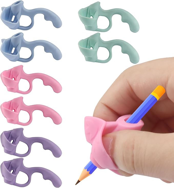 8 Pcs Silicone Pencil Grips for Kids Handwriting, Multicolor Aid Pencil Holder Teaching Supplies for Toddlers, Adults, Preschooler