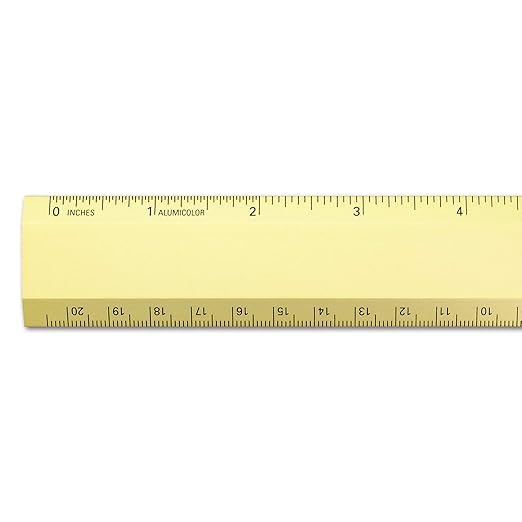Alumicolor Aluminum Desk Ruler, 8IN, Gold