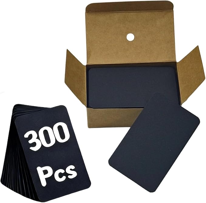 Astero Small Blank 3.5x2in Mini Index Cards & Flash Cards Blank Blank Business Cards to Write On Small Note Cards for Greeting Postcards Vocabulary Bookmarks DIY Messages (Black, 300pcs)