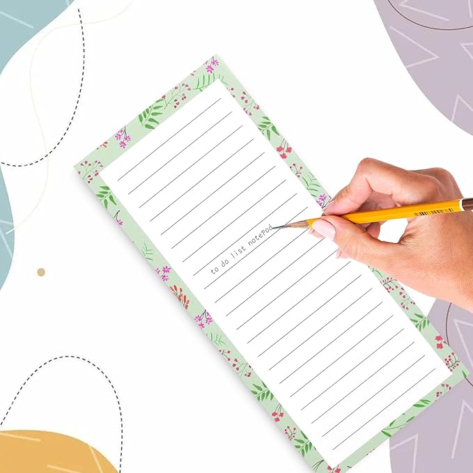 AZUREAL 7 Pack Magnetic Notepads for Refrigerator, Grocery List Magnet Pad for Fridge, Flower Design Magnetic Grocery List Pad for Fridge, To-Do Memos, List, 30 Sheets Per Note Pads