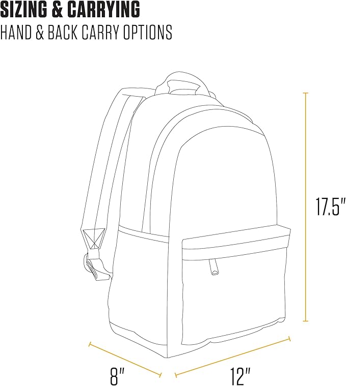 Carhartt 21L Classic Laptop Backpack, Water-Resistant Pack W/ 15" Laptop Sleeve and Organizational Compartments, Gravel