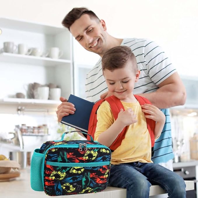 RHCPFOVR Kids Lunch Bag - Insulated Lunch Box for Boys Girls,Washable Lunch Bag and Reusable Toddler Leak-proof Lunchbox for School and Daycare