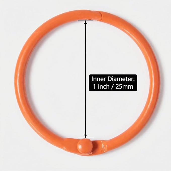 20 Pack 1 Inch Binder Rings, 2 Assorted Colors Loose Leaf Book Rings, Nickel Plated Metal Rings for Flash Cards, Index Cards, Key Rings, School Office Supplies (Blue & Orange)