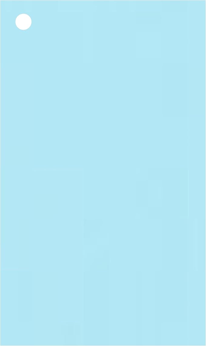 Colonial Cards: 150 Color Cardstock 3" x 5" Index Cards, Unruled with Corner 1-Hole Punched and 4 Binder Rings, Light Blue