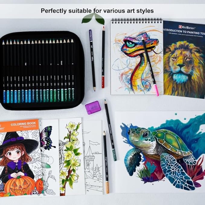 147PCS Colored Pencils for Adult Coloring Books – 120 color pencils set, 3-Color Sketchbook, Coloring Book, Tools, Soft Core Oil Based,Blending Shading,Art Supplies for Beginners & Adults