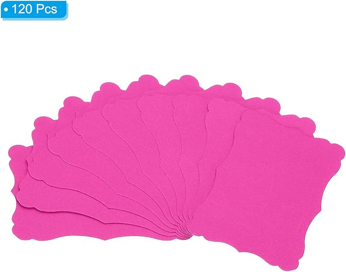 PATIKIL 3.7"x2.4" Blank Paper Business Cards, 120 Pack Small Index Flash Cards Words Message Note Card Mini Paper Tags Lace for DIY Gift, Pink