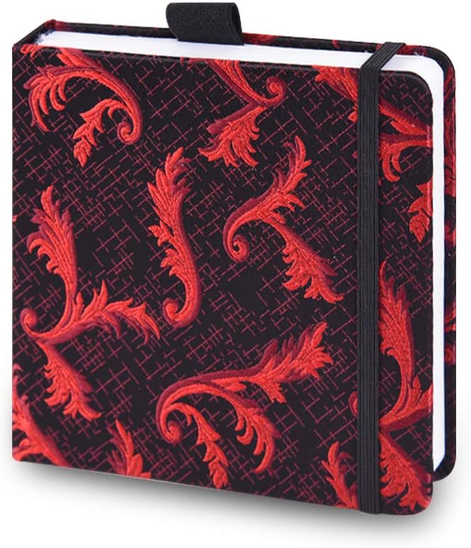 Mifuner Square 5.1x 5.1 165gsm Colored pencil paint Journal Hardbound 128pgs（64 Sheets Front Back Cold Pressed） Travel for Calligrapher Colored Pencil Sketch Doodles Handmade Cloth Cover feather