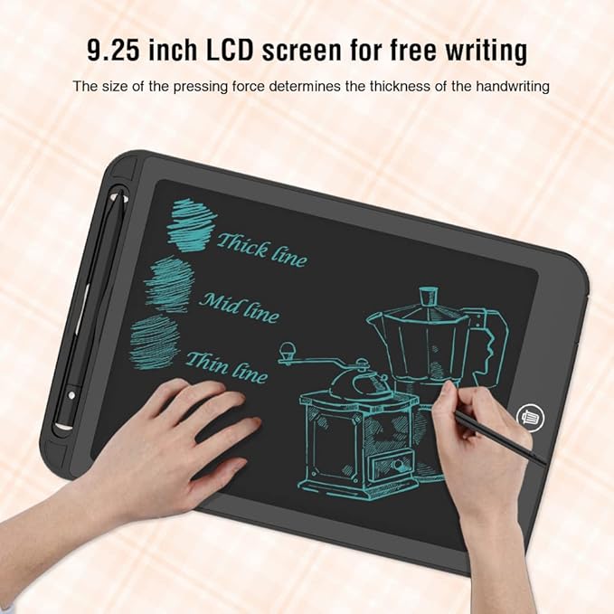 [2 Pack] TIQUS 9.25 Inch LCD Writing Tablet Pad Ewriter Electronic Board and MeMO Notes for and Adults at Home School and Office Middle Stylus [Black]