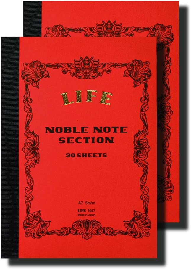 Life Noble Notebook, A7, Grid, N47, Set of 2